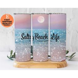 beach life tumbler, cruise tumbler, family vacation cups, vacation tumbler, salty beach life glitter tumbler, handmade o