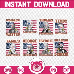 u.s. president american flag bundle png, presidents drinking, american flag bandana, retro vintage summer 4th of july