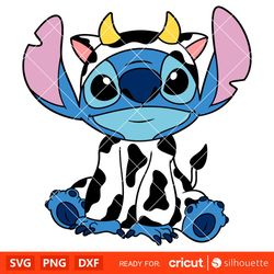 cow stitch svg, cow pattern svg, lilo & stitch svg, disney svg, cricut, silhouette vector cut file