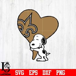 new orleans saints snoopy heart svg, digital download