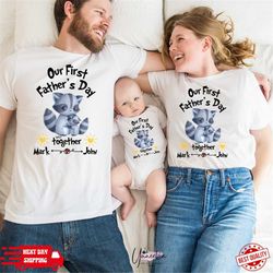 our first father's day shirt gift, fathers day gift, first fathers day shirt,matching dad and baby tee,first time dad te