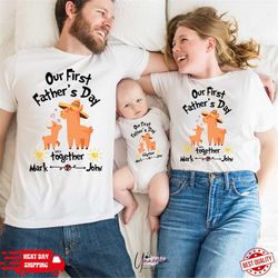 our first father's day shirt gift, fathers day gift, first fathers day shirt,new father t-shirt,matching dad and baby te