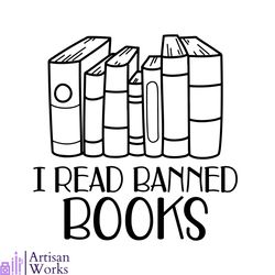 i read banned books vintage book lover svg cutting files