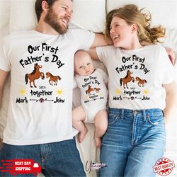 our first fathers day together shirt, personalized matching daddy and me set, first fathers day gift from baby son