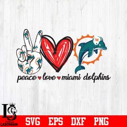 peace love miami dolphins svg, digital download