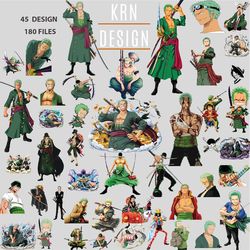 roron*a zoro hero bundle png-pdf-svg stickers for cricut