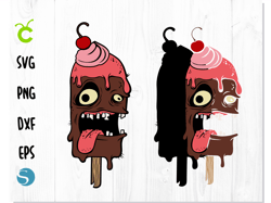 zombie ice cream svg layered, zombie svg, zombie ice cream vector, zombie ice cream png, zombie ice cream cutting files