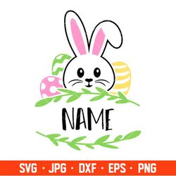 bunny boy name frame svg, happy easter svg, easter egg svg, spring svg, cricut, silhouette vector cut file