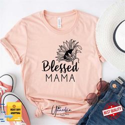 christmas gift for mother, personalized christmas gift for mom, mother's day shirt,mothers day tee, blessed mama shirt,