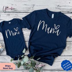 mama mini matching set, baby shower gift, mama t shirt, mini onesie, mini toddler, mini youth, new mom gift idea,baby an