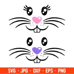 easter bunny faces svg, happy easter svg, easter egg svg, spring svg, cricut, silhouette vector cut file