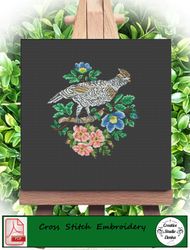 cross stitch pattern black grouse / vintage cross stitch pattern bird