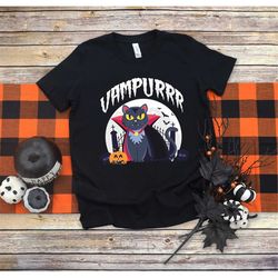 vampurrr shirt, vampire cat halloween shirt, halloween shirt, halloween black cat shirt, funny cat halloween shirt, hall