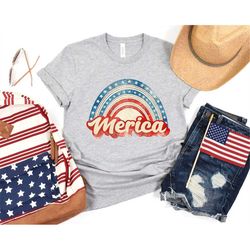 4th of july america rainbow shirt, merica shirt, rainbow shirt, independence day shirt, 4th of july gift, independence d