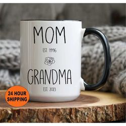 promoted to grandma gift, grandma mug, custom new grandmother gift, grandma christmas. pregnancy announcement, new grand