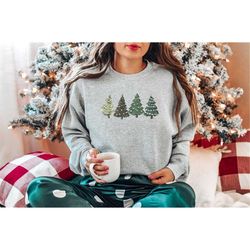 christmas sweatshirt, christmas sweater, christmas crewneck, christmas tree shirt, holiday sweaters for women, winter sw