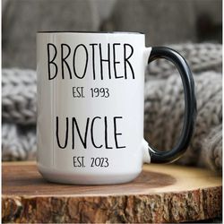 personalized uncle mug, promoted to uncle, uncle gift, uncle, pregnancy reveal, announcement, new uncle gift, uncle anno