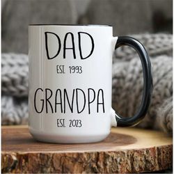 personalize promoted dad to grandpa mug, new grandpa, grandparents pregnancy announcement, pregnancy announcement, grand