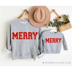 merry christmas sweatshirt, mommy and me outfits, baby girl christmas outfit, christmas gift for mom from daughter