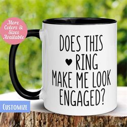 engagement mug, engagement ring, getting married mug, bridal mug, wedding countdown, gift for fianc, gift for future bri