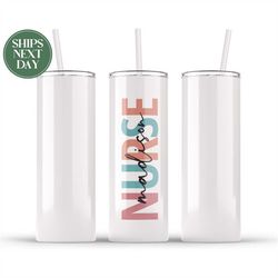 personalized nurse tumbler - cute rn nurse tumbler - nurse graduation gift - cna coworker appreciation gift t-447