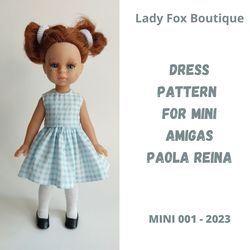 dress pattern for mini amigas paola reina and kruselings dolls.