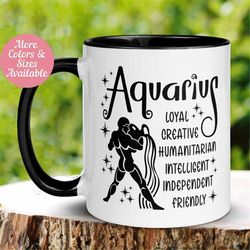aquarius mug, zodiac mug, january february birthday mug, aquarius traits, aquarius sign mug, aquarius sign gift, gift fo