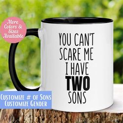 mom mug, dad mug, funny mug for new mom new dad gift from son, you can't scare me,, coffee mug, best dad ever best mom e