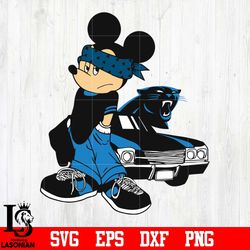 carolina panthers gangster mickey mouse svg, digital download