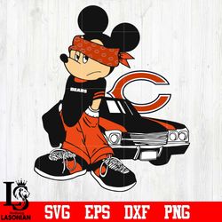 chicago bears gangster mikey mouse svg, digital download