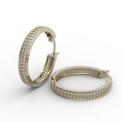 3d model of a jewelry round hoop earrings for printing. 3d printing