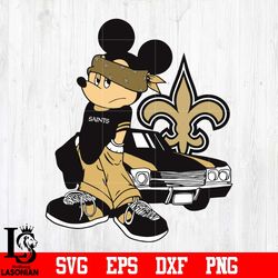 gangster mickey mouse new orleans saints svg, digital download