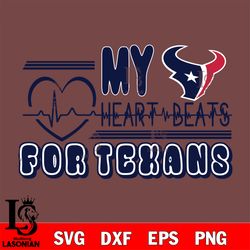 houston texans heart beats svg, digital download