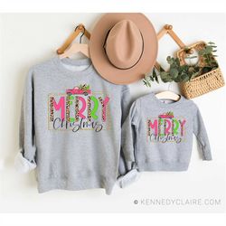 merry christmas sweatshirt, mommy and me outfits, baby girl christmas sweater, christmas gift for mom from daughter