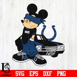 indianapolis colts gangster mickey mouse svg, digital download