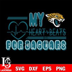 jacksonville jaguars heart beats svg, digital download