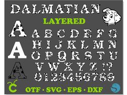 101 dalmatian font svg layered cricut, dalmatian font svg, dalmatian shirt svg, dalmatian letters svg, dog font svg