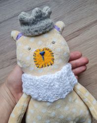handmade bear toy with cochlear implants
