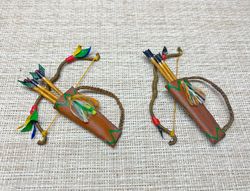 bow with arrows. puppet miniature. 1:12. dollhouse accessories.