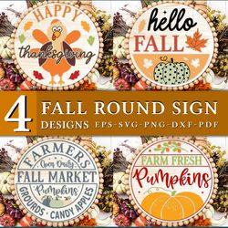 round sign fall svg bundle, thanksgiving svg, turkey