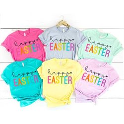 happy easter shirt - matching easter shirts - cute easter tee - colorful easter shirts for women - easter gift for her