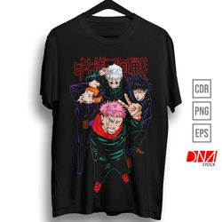 anime vector files, anime dtf transfer, anime png for shirts, cdr, eps, png hd, jjk 6