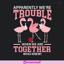 trouble flamingo when we are together svg, trending svg, flamingo svg, funny flamingo svg, who knew svg, bowling svg