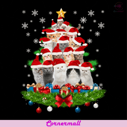 cat christmas tree svg, animal svg, pine-tree svg, cat svg, snow flower svg, christmas gift svg, star svg, merry christm