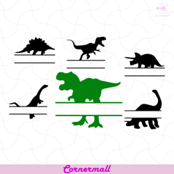 dinosaur split monogram bundle svg, animal svg, cute dinosaur svg, strong animal svg, t-rex svg, funny animal svg, love