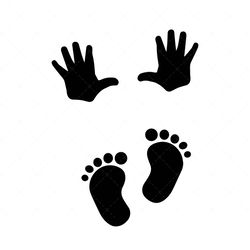 baby hand and feet svg, png, pdf, baby handprint svg, baby footprint svg