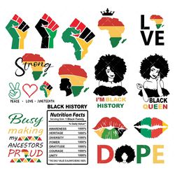 Black History Month SVG Bundle, PNG, PDF, Black Woman SVG, Juneteenth SVG
