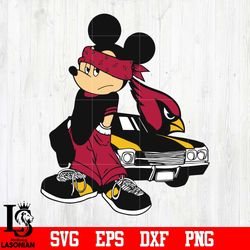 arizona cardinals gangster mickey mouse svg, digital download