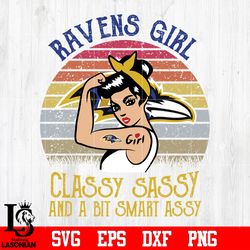 baltimore ravens girl classy sassy and a bit smart assy nfl svg, digital download