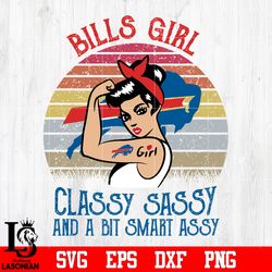 buffalo bills girl classy sassy and a bit smart assy nfl svg, digital download